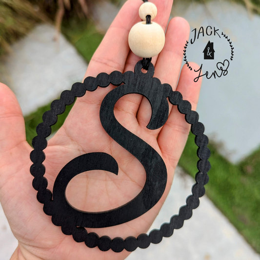 Letter + Personalized Initial | Car Charm Gift Tag