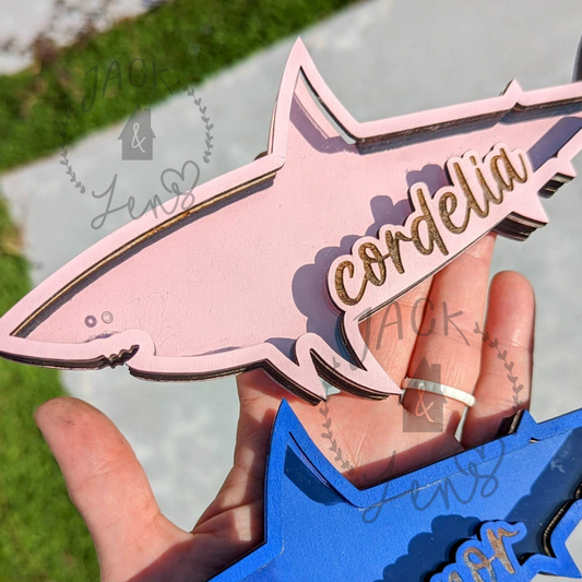 Shark + Engraved Name | Shadow Box