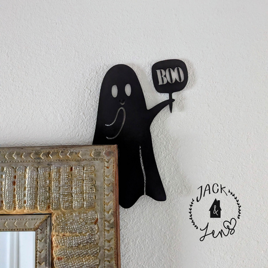 Friendly Ghost Boo Sign | Door Corner Silhouette
