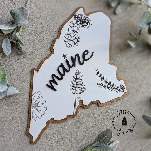 Bloomin' Border + Maine | Wall Art Sign