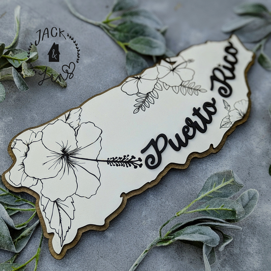 Bloomin' Border + Puerto Rico | Wall Art Sign
