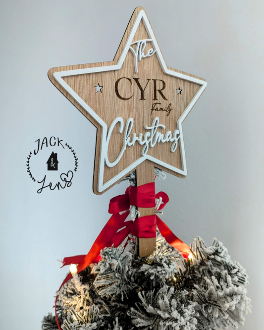 Classic Star + Engraved Name | Christmas Tree Topper