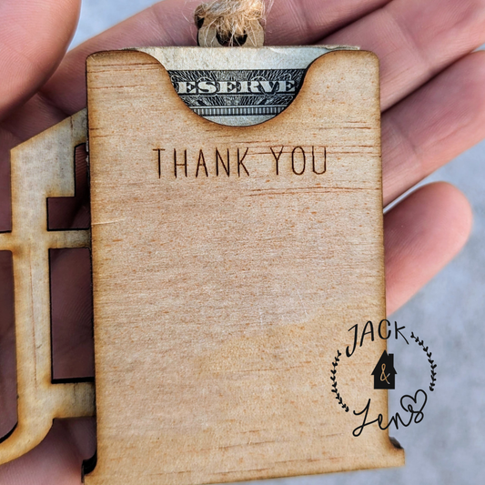 Gas Money + Money Holder | Thank You Gift Tag