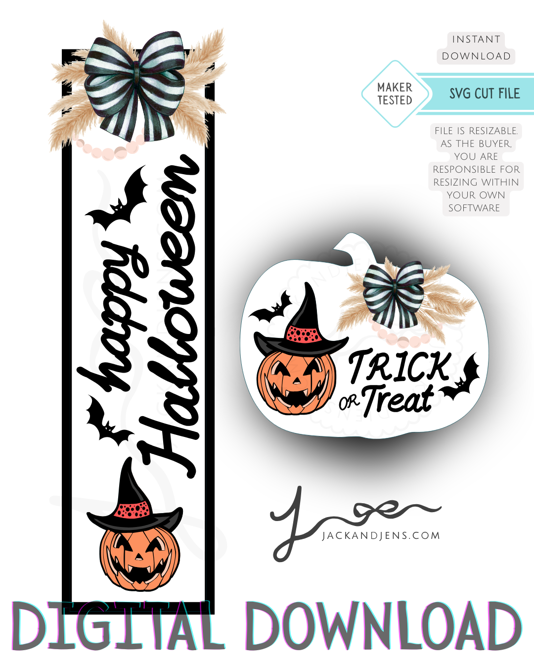 SVG File - Halloween Pumpkin Witch Bundle