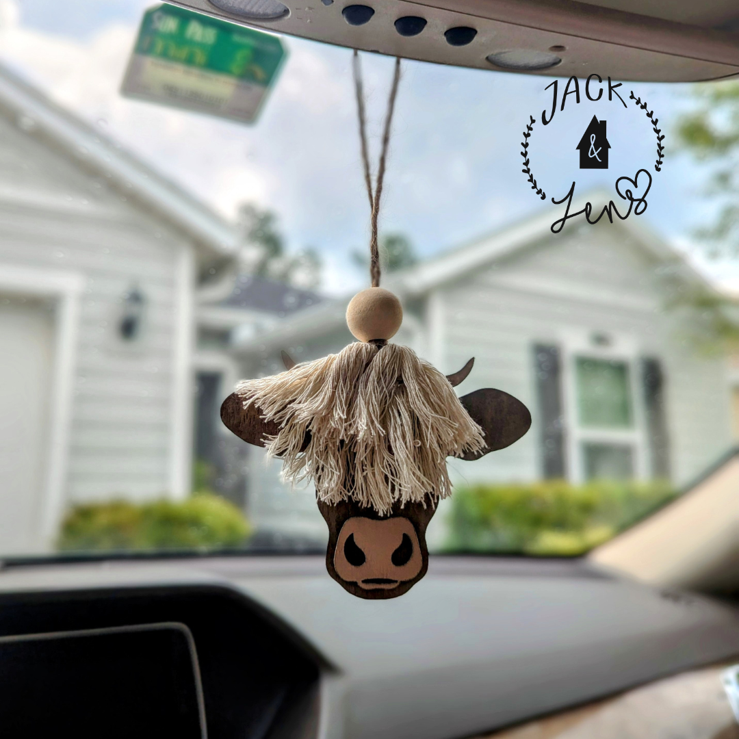 HIGHLAND COW Car Charm Ornament