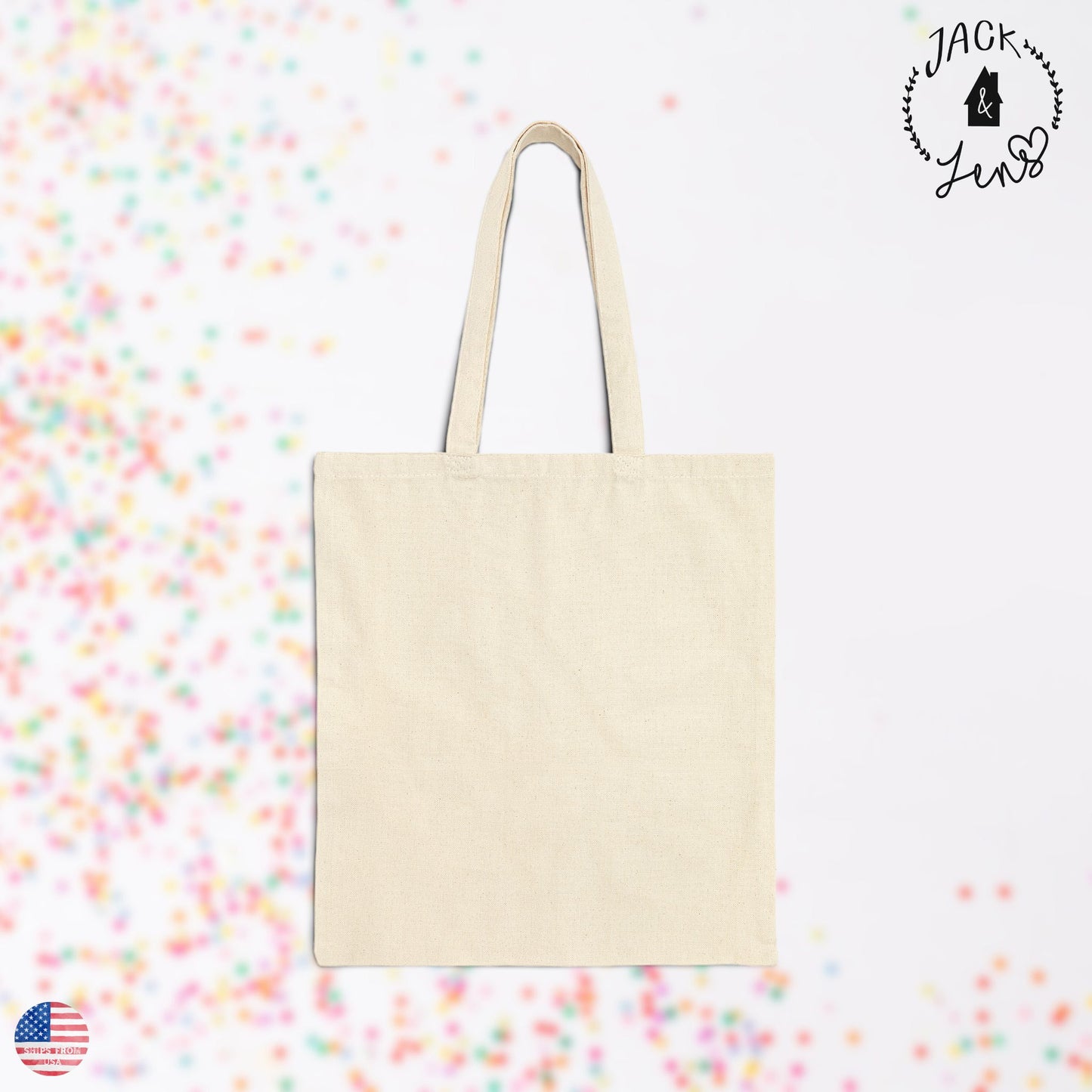 Jack & Jens Logo-Florals | Cotton Canvas Tote Bag