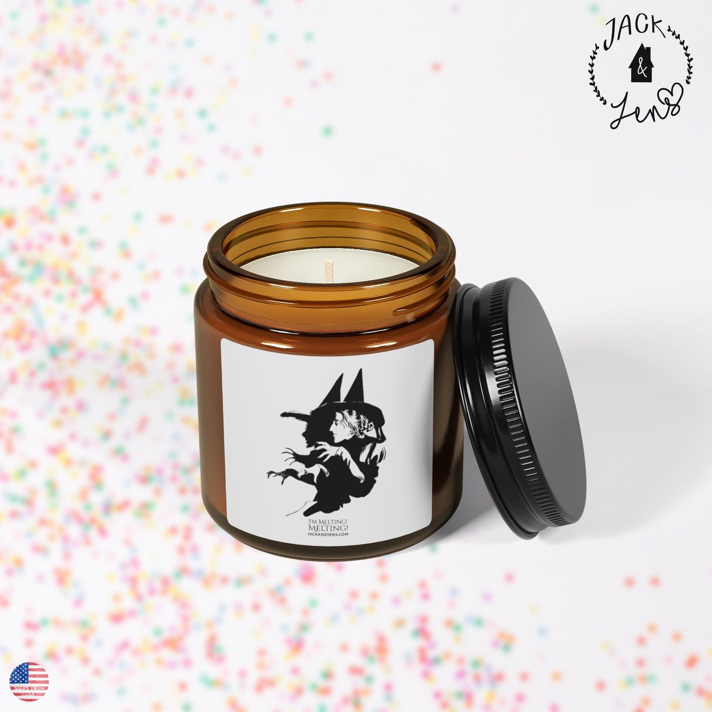 Wicked Witch Scented Soy Candle Amber Jar