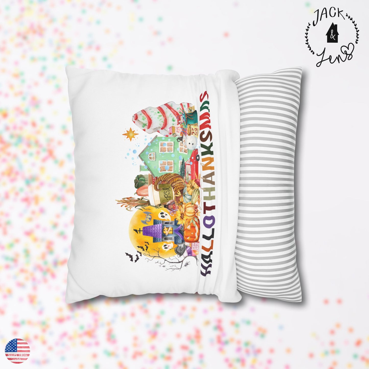 HAPPY HALLOTHANKSMAS Pillowcase