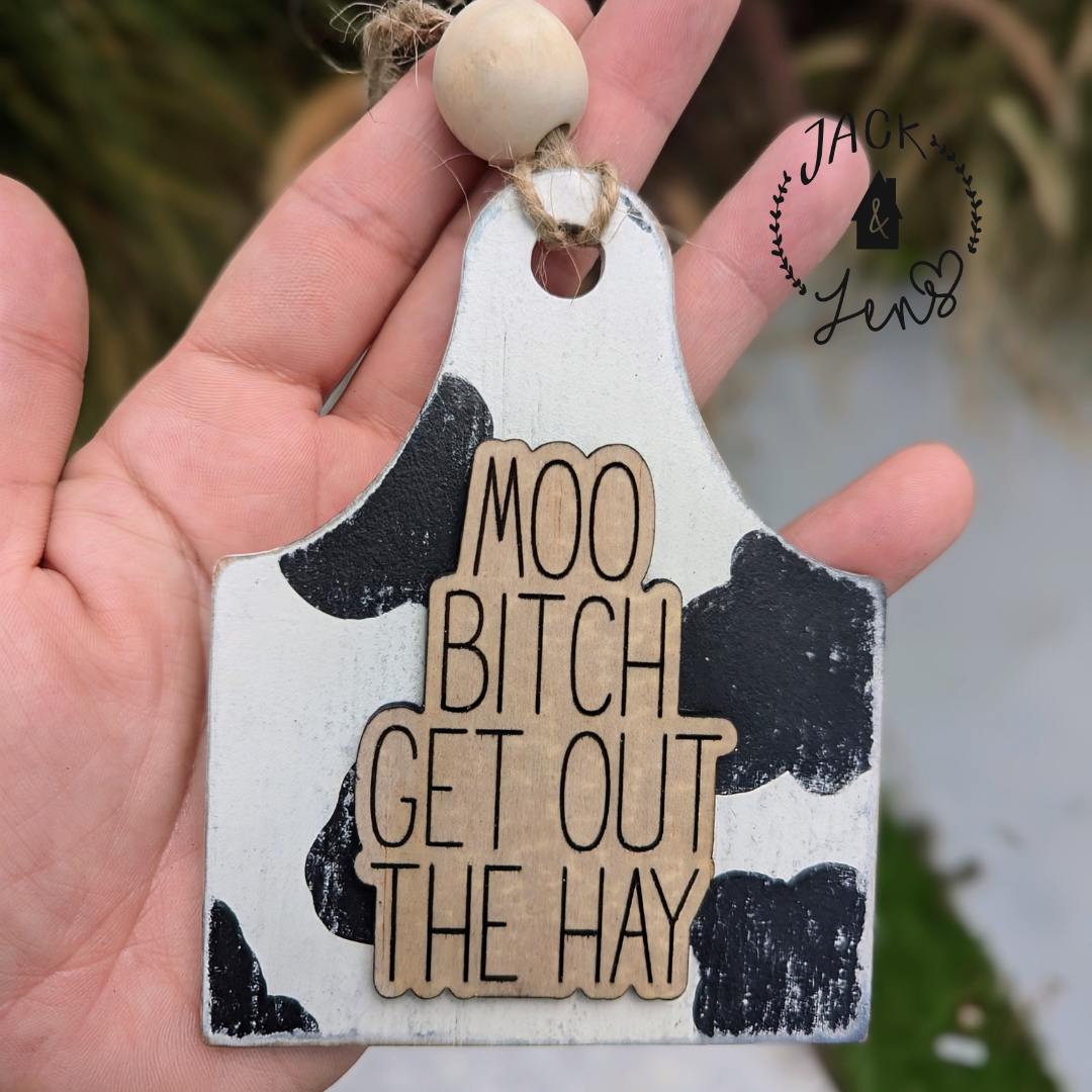 MOO BITCH Car Charm Ornament