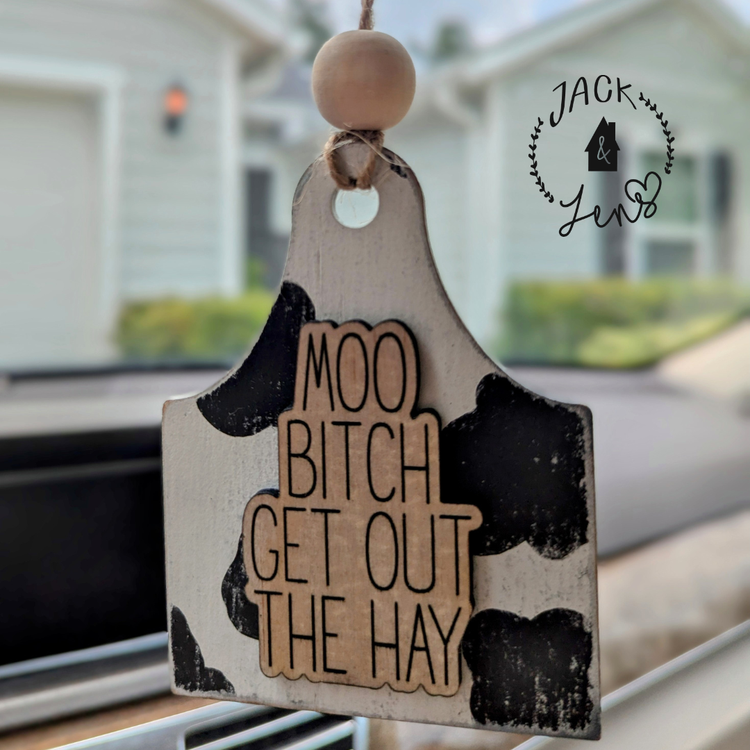 MOO BITCH Car Charm Ornament