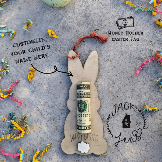 PERSONALIZED BUNNY MONEY Tag