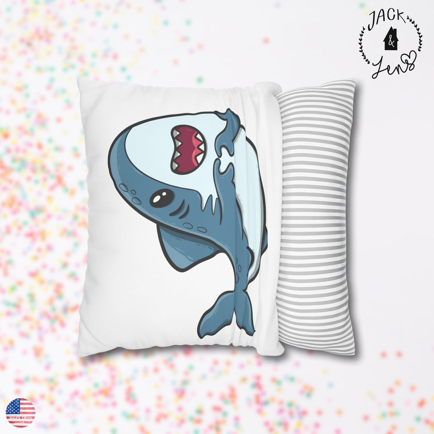 SHARK HEART FINS Pillowcase