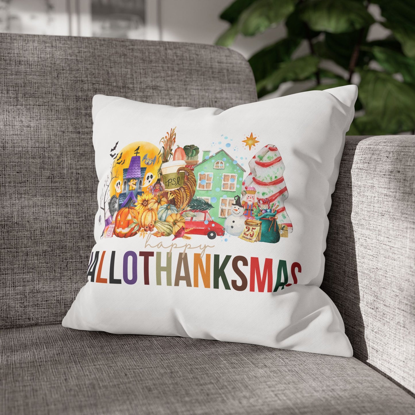 HAPPY HALLOTHANKSMAS Pillowcase