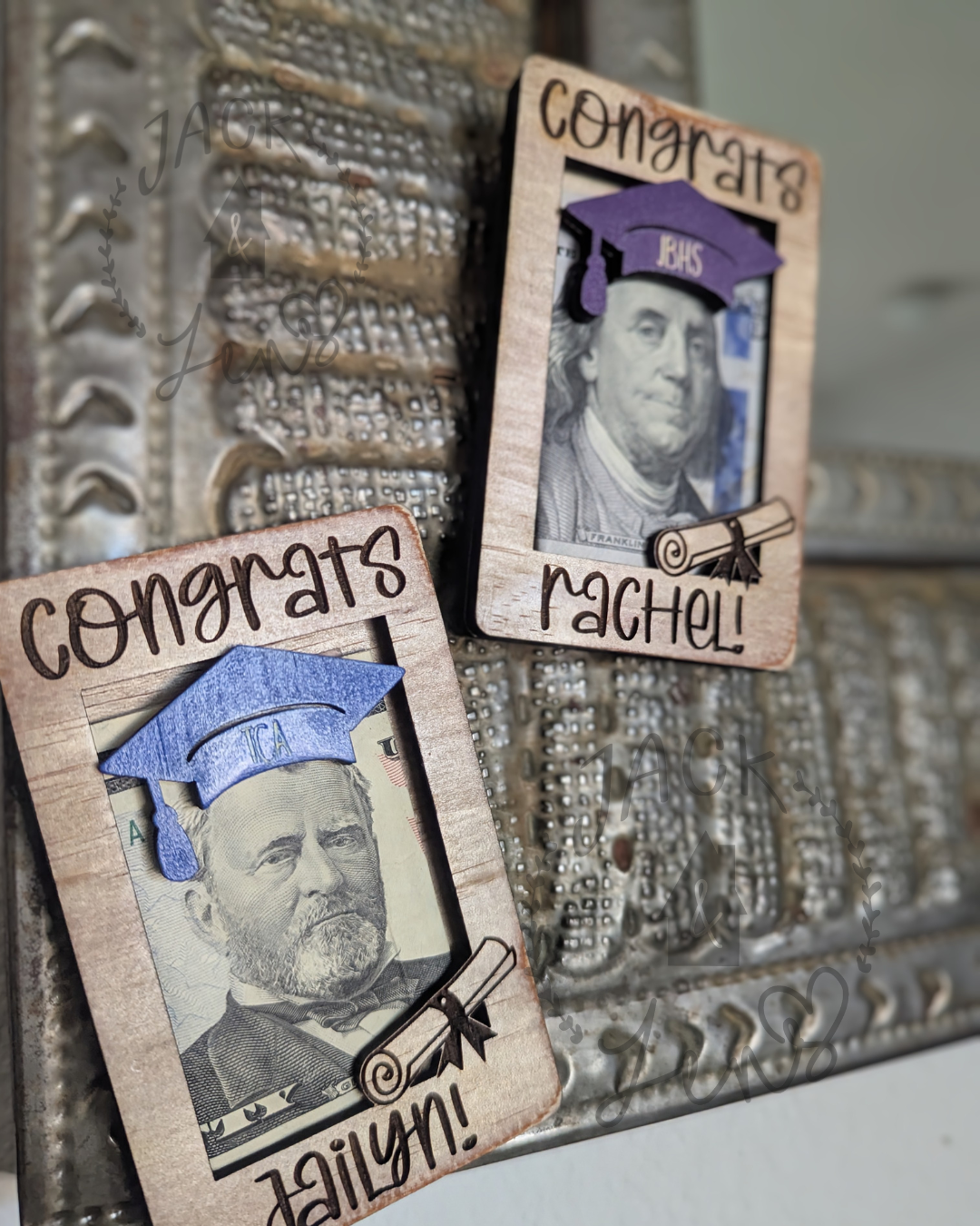 Grad Name + Class Cap | Graduation Gift Money Photo Holder Magnet