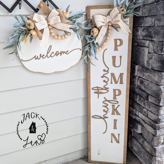 Ready To Go | Hey There Pumpkin-Welcome | Fall Door Set