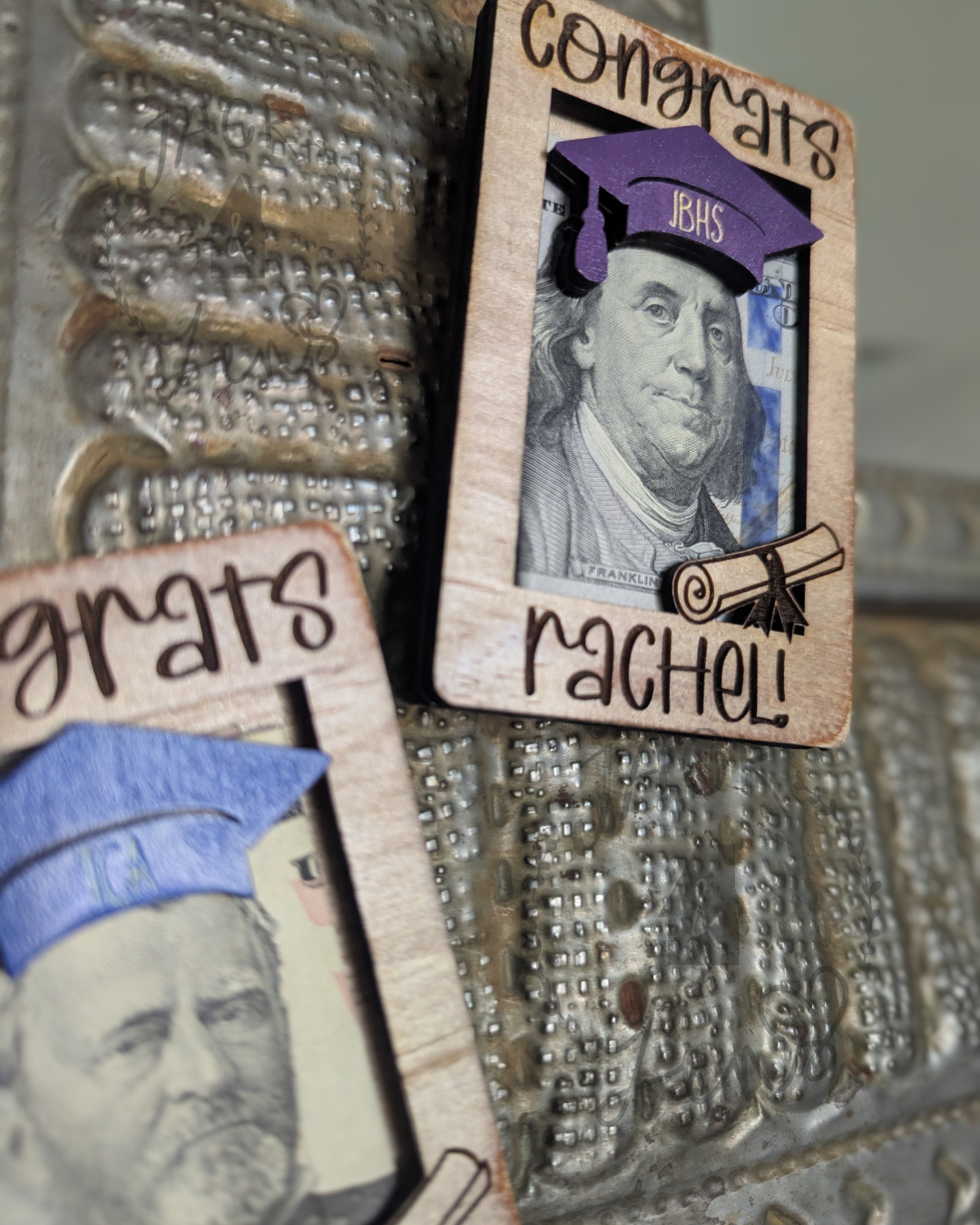 Grad Name + Class Cap | Graduation Gift Money Photo Holder Magnet