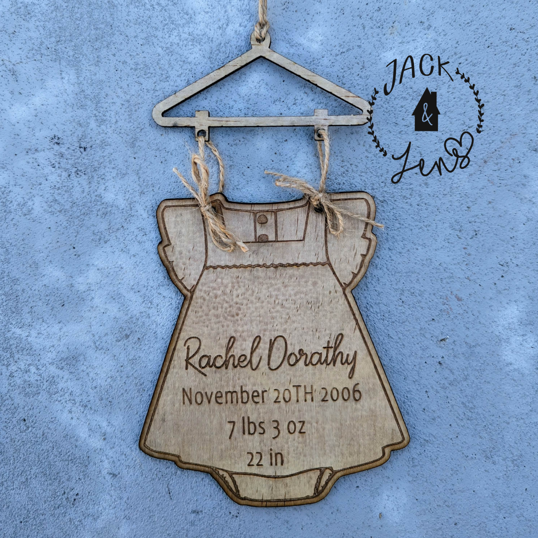 BABY BODYSUIT Birth Announcement Ornament