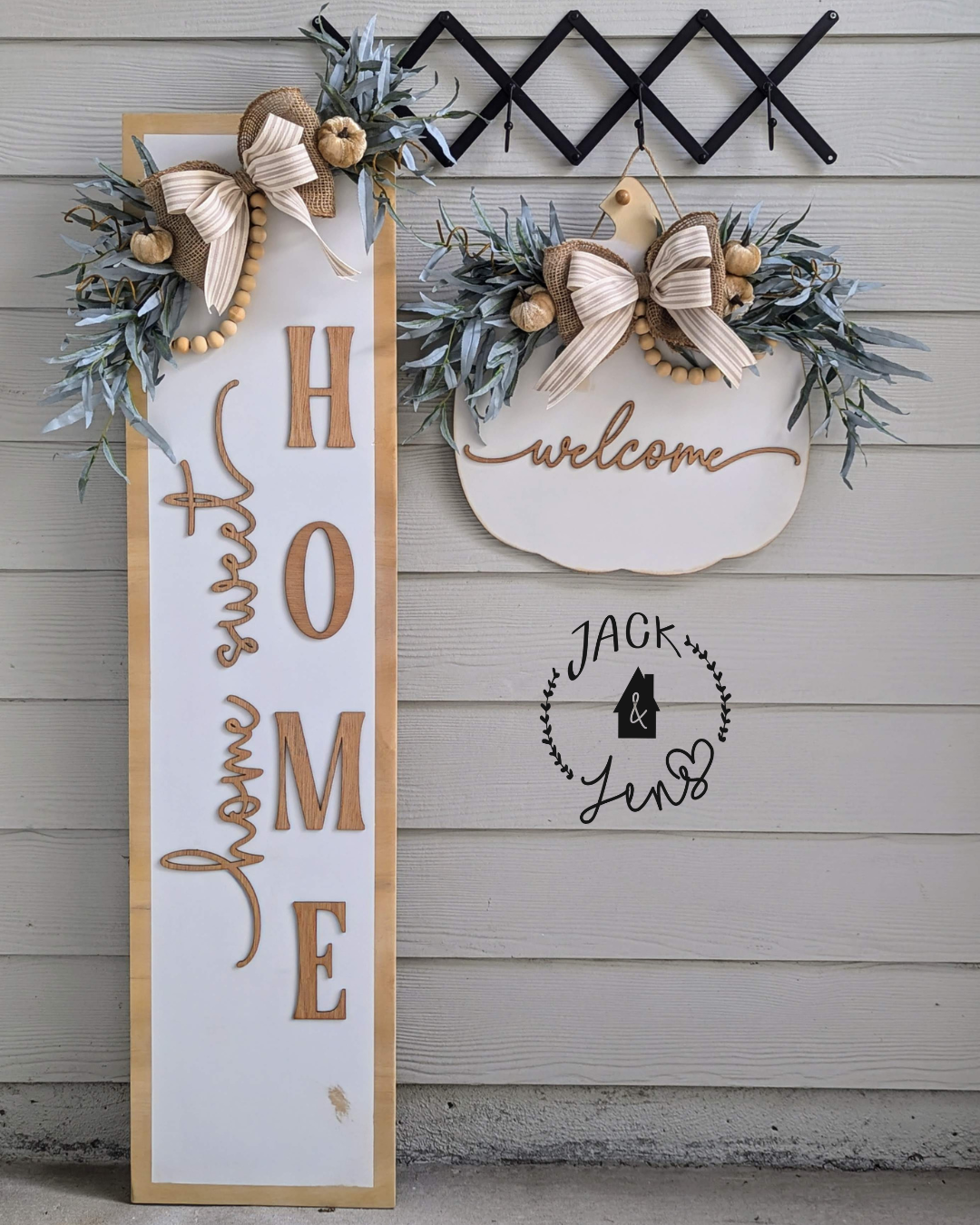 Custom For Christine | Home Sweet Home-Welcome | Fall Door Set