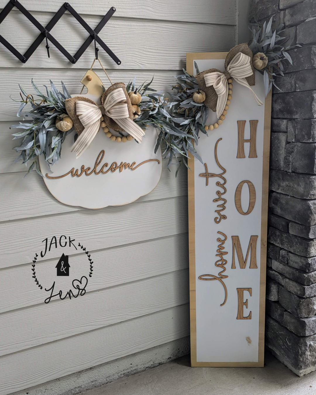 Custom For Christine | Home Sweet Home-Welcome | Fall Door Set