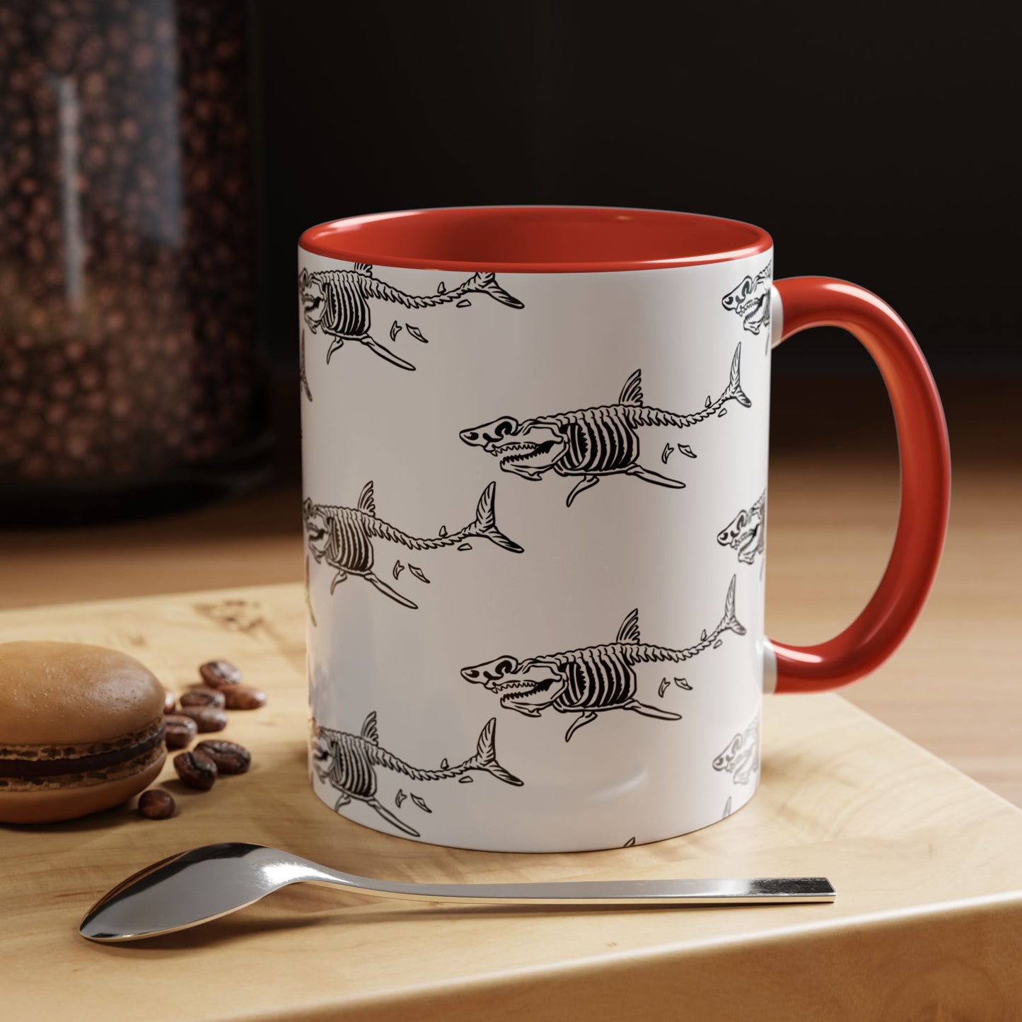 SKELTON SHARK PATTERN Accent Coffee Mug