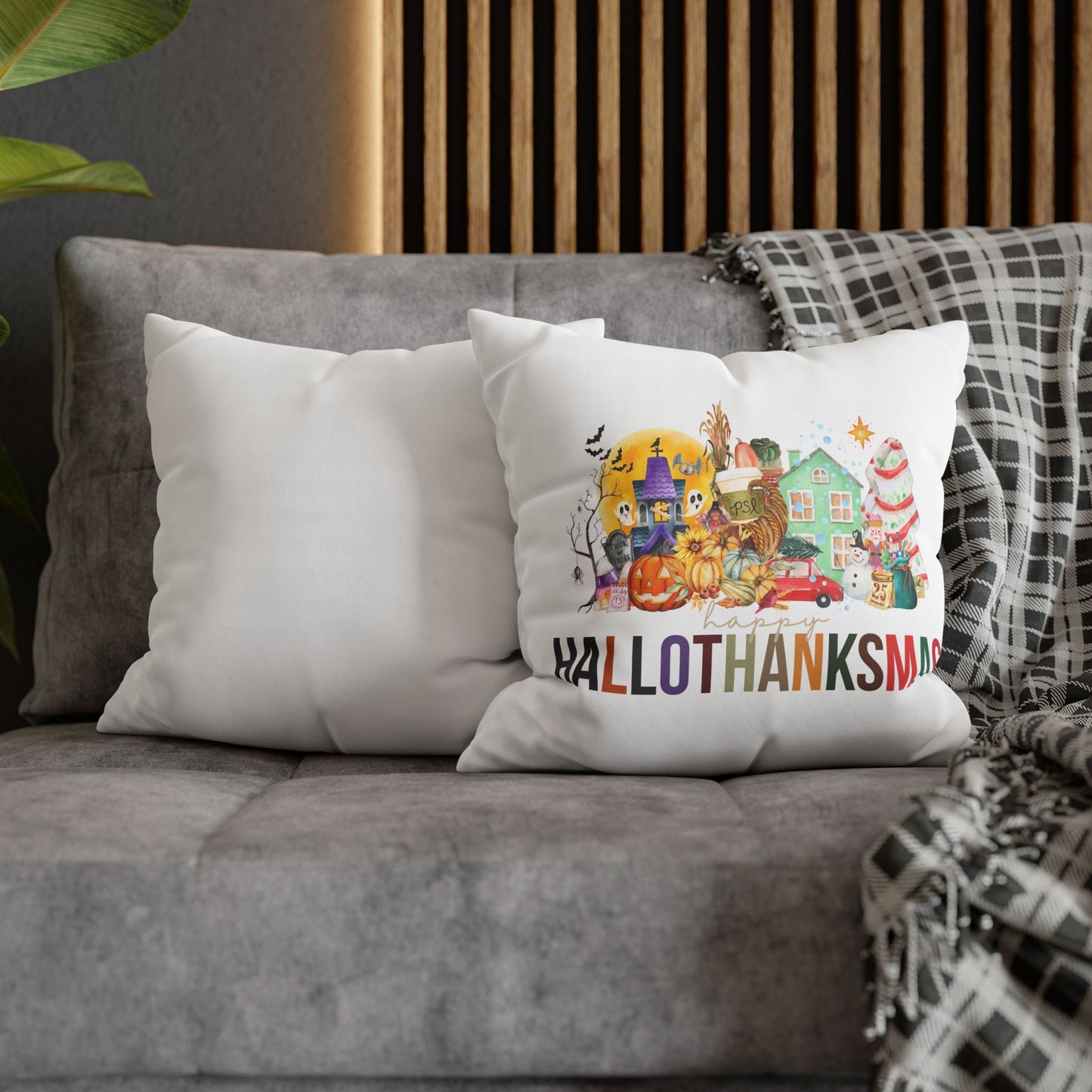 HAPPY HALLOTHANKSMAS Pillowcase