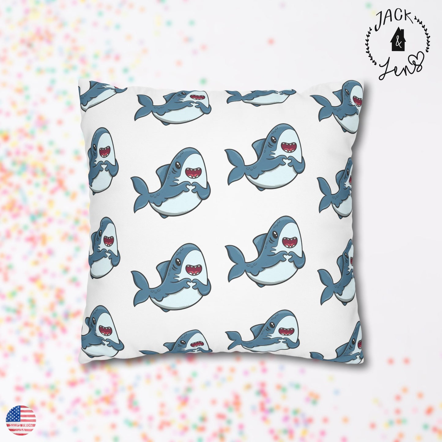 SHARK HEART FINS Pillowcase