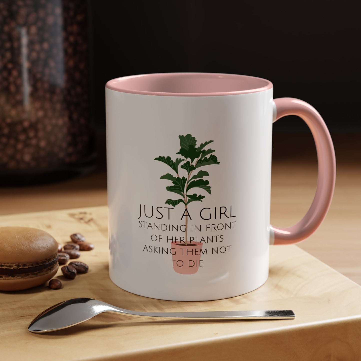 JUST A GIRL Accent Coffee Mug