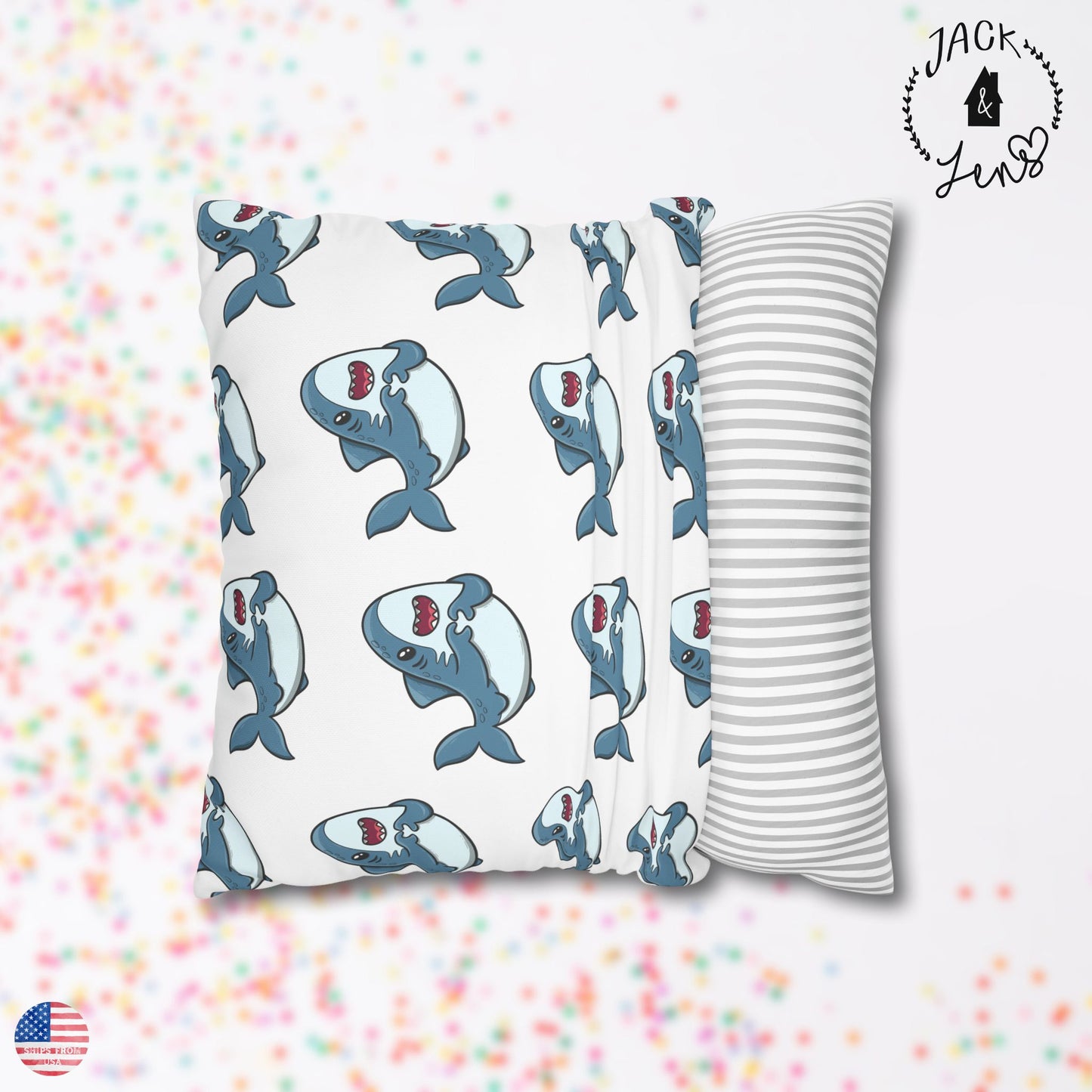 SHARK HEART FINS Pillowcase