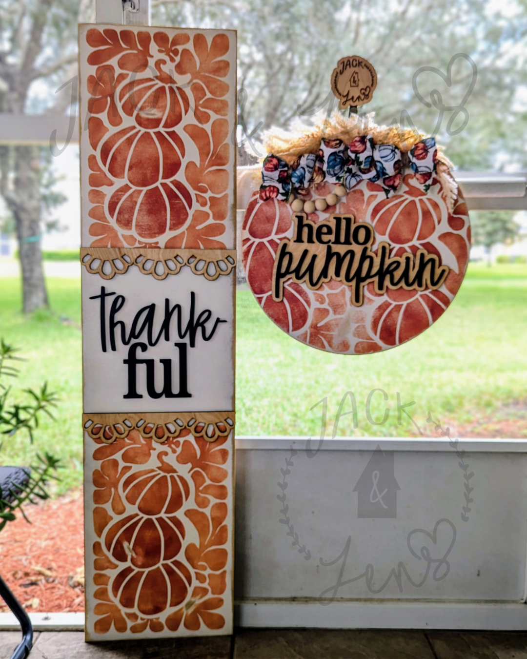 RTS - Thankful + Hello Pumpkin | Fall Door Set