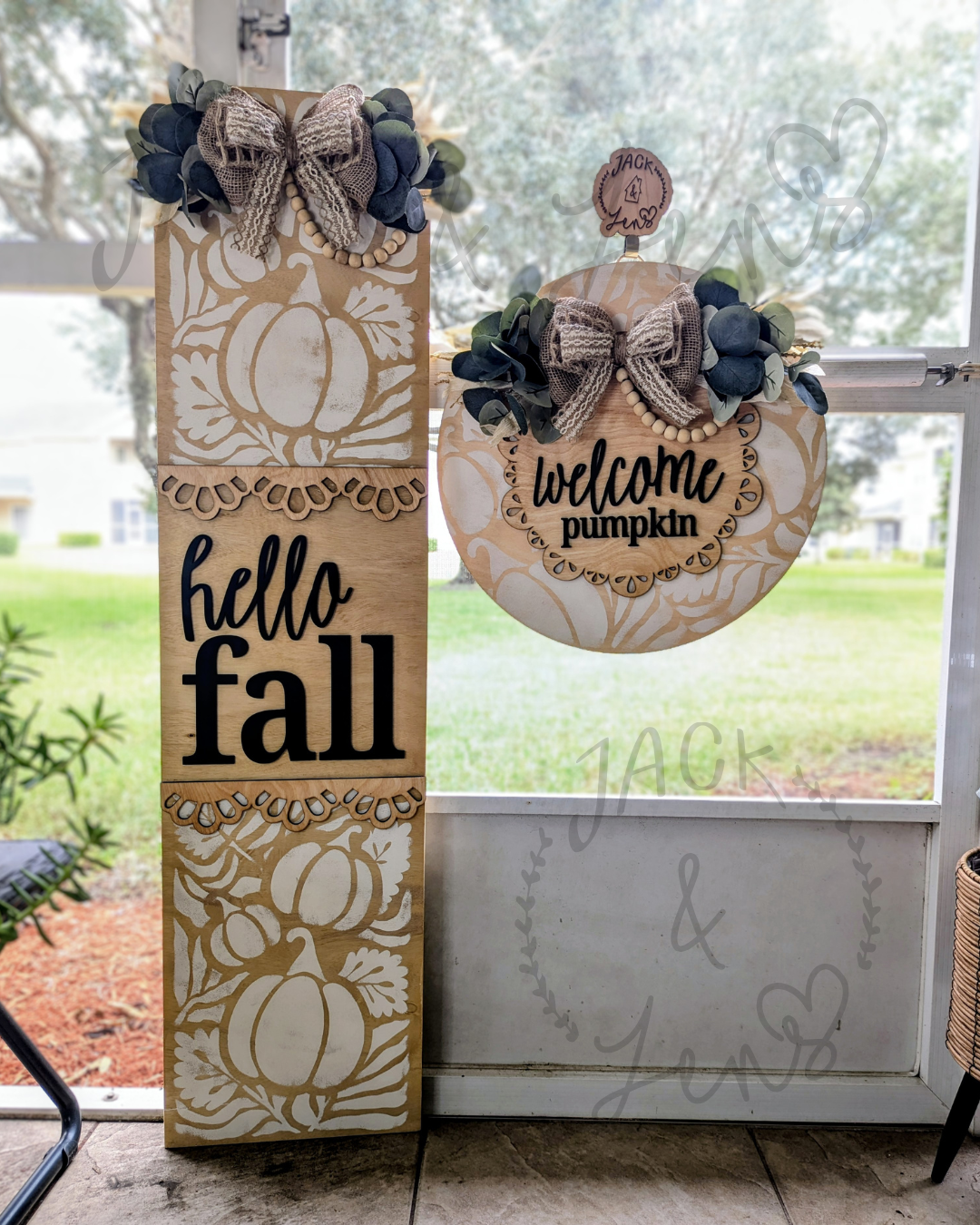 RTS - Hello Fall + Welcome Pumpkin | Fall Door Set