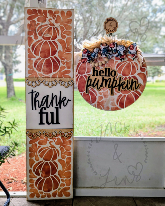 RTS - Thankful + Hello Pumpkin | Fall Door Set