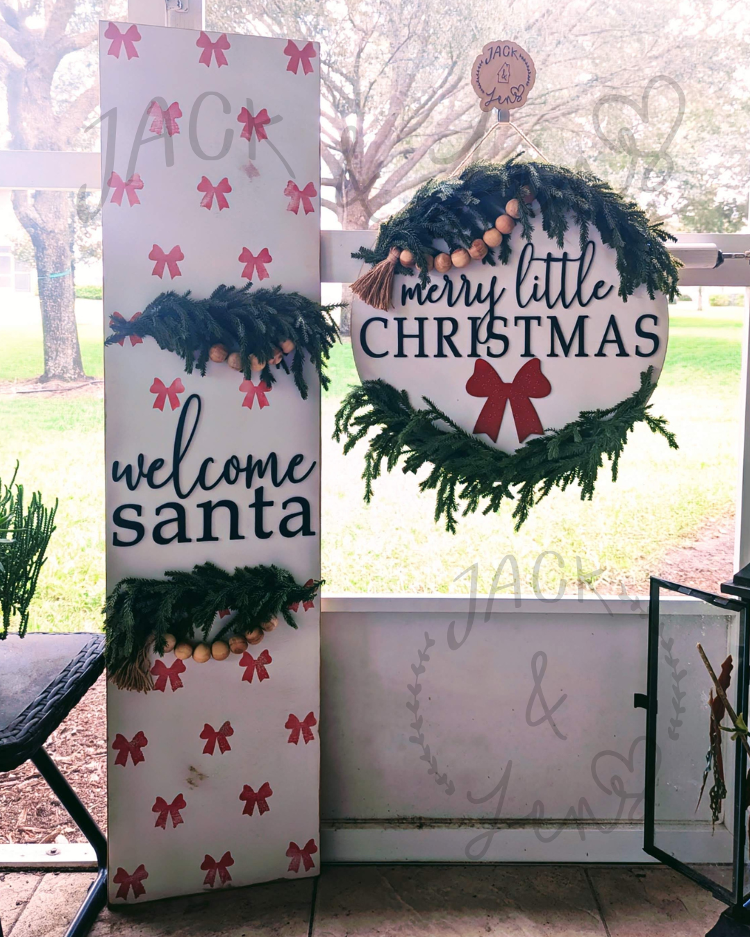 RTS - Welcome Santa + Merry Little Christmas | Christmas Door Set