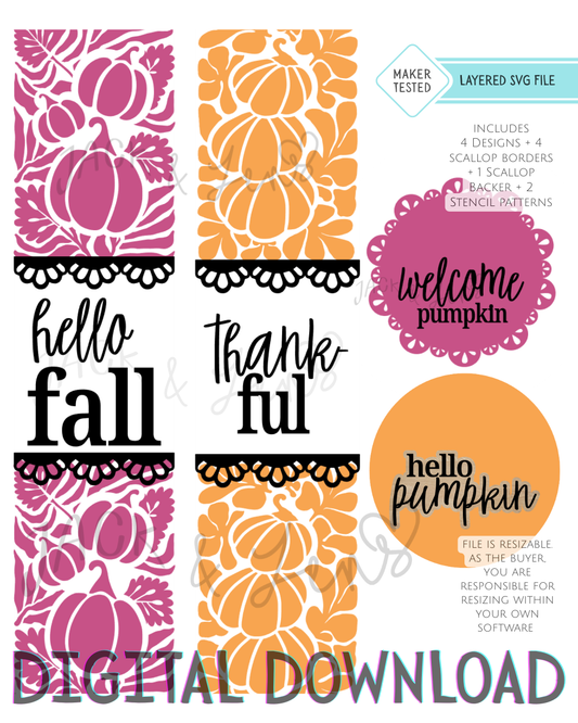 SVG File - Fall Florals & Pumpkins Bundle