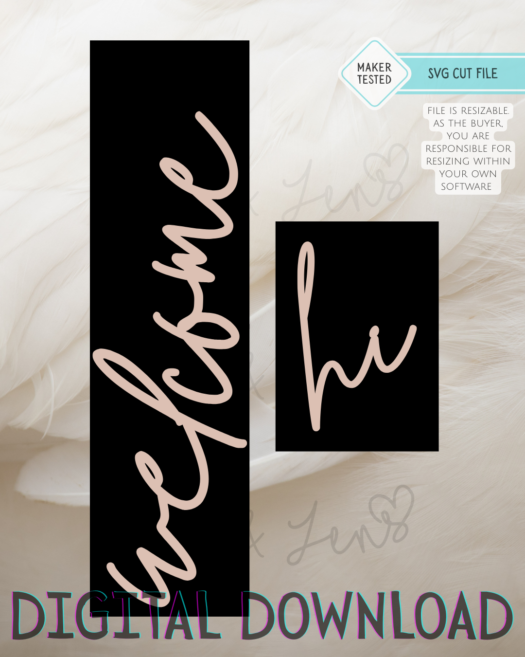 SVG File - Welcome + Hi Boho Bundle
