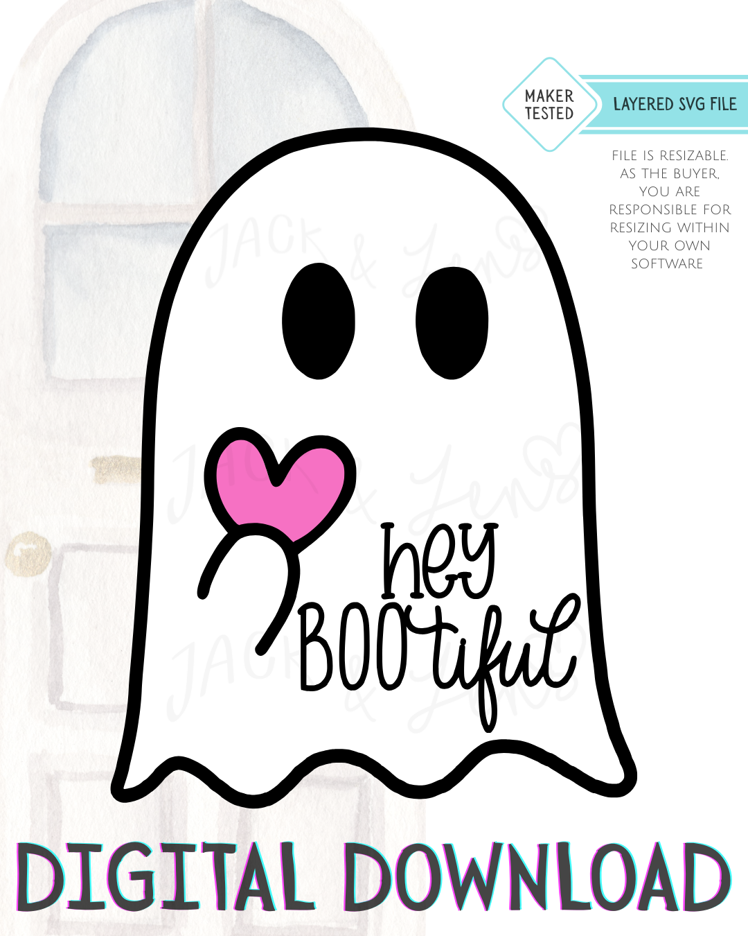 SVG File - Hey BOOtiful Ghost