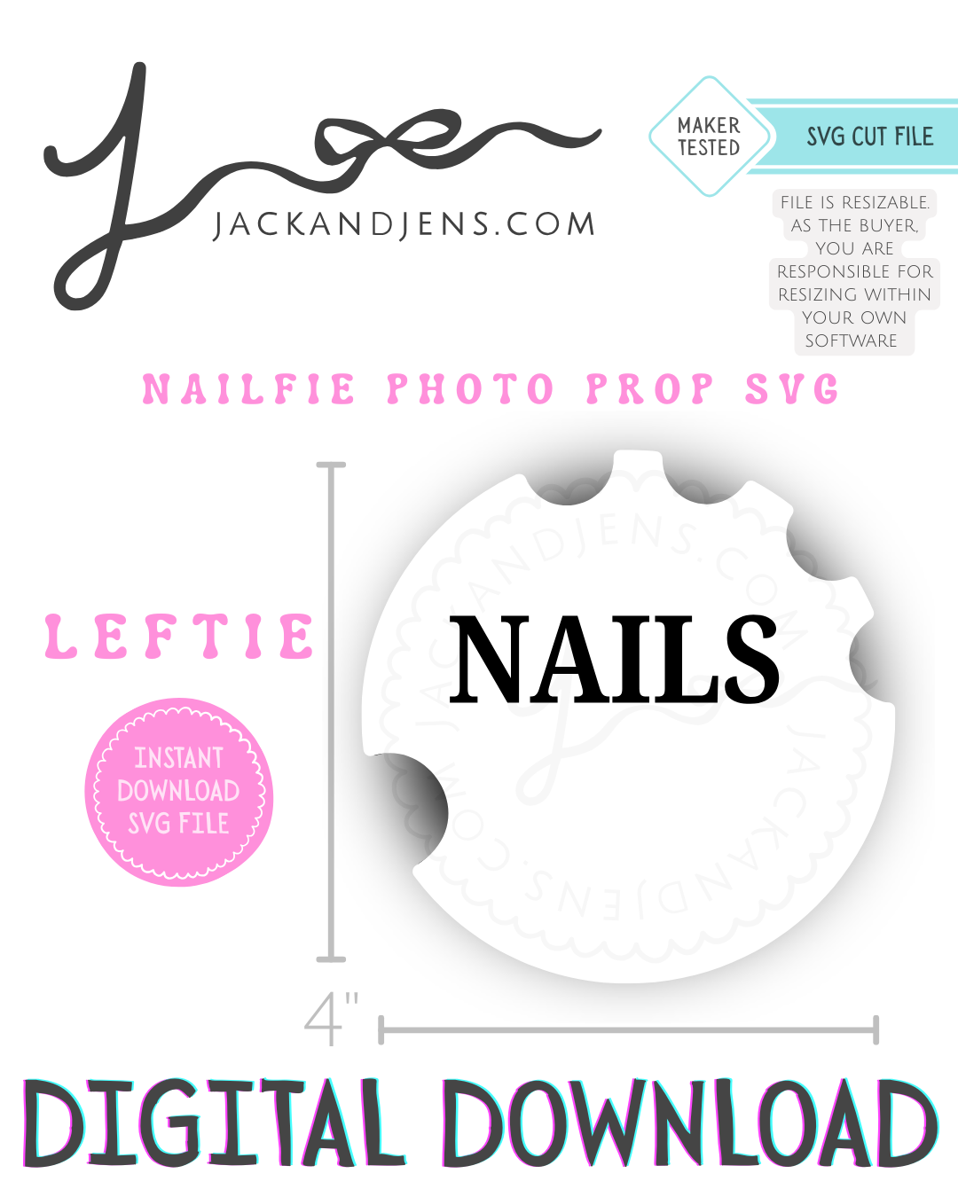 SVG File - Nailfie Photo Prop + Leftie