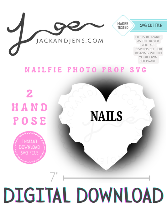 SVG File - Nailfie Photo Prop + 2 Hand Pose