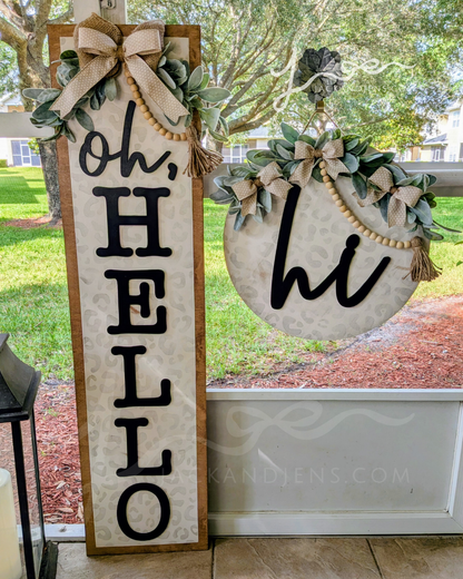 RTS - Oh, Hello + Hi Cheetah | Door Sign Set