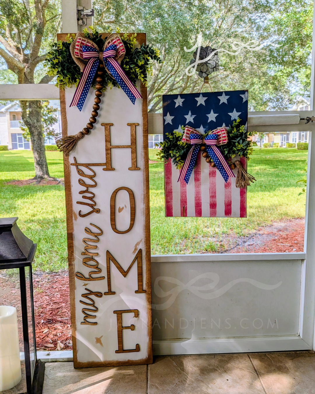 RTS - My HSH + Patriotic Flag | Door Sign Set