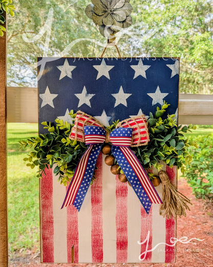 RTS - My HSH + Patriotic Flag | Door Sign Set
