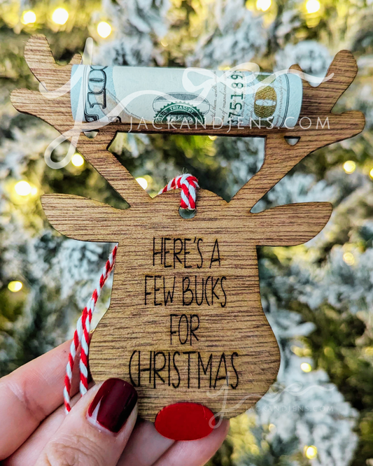 RTS- Reindeer Bucks | Funny Christmas Money Holder Gift Tag
