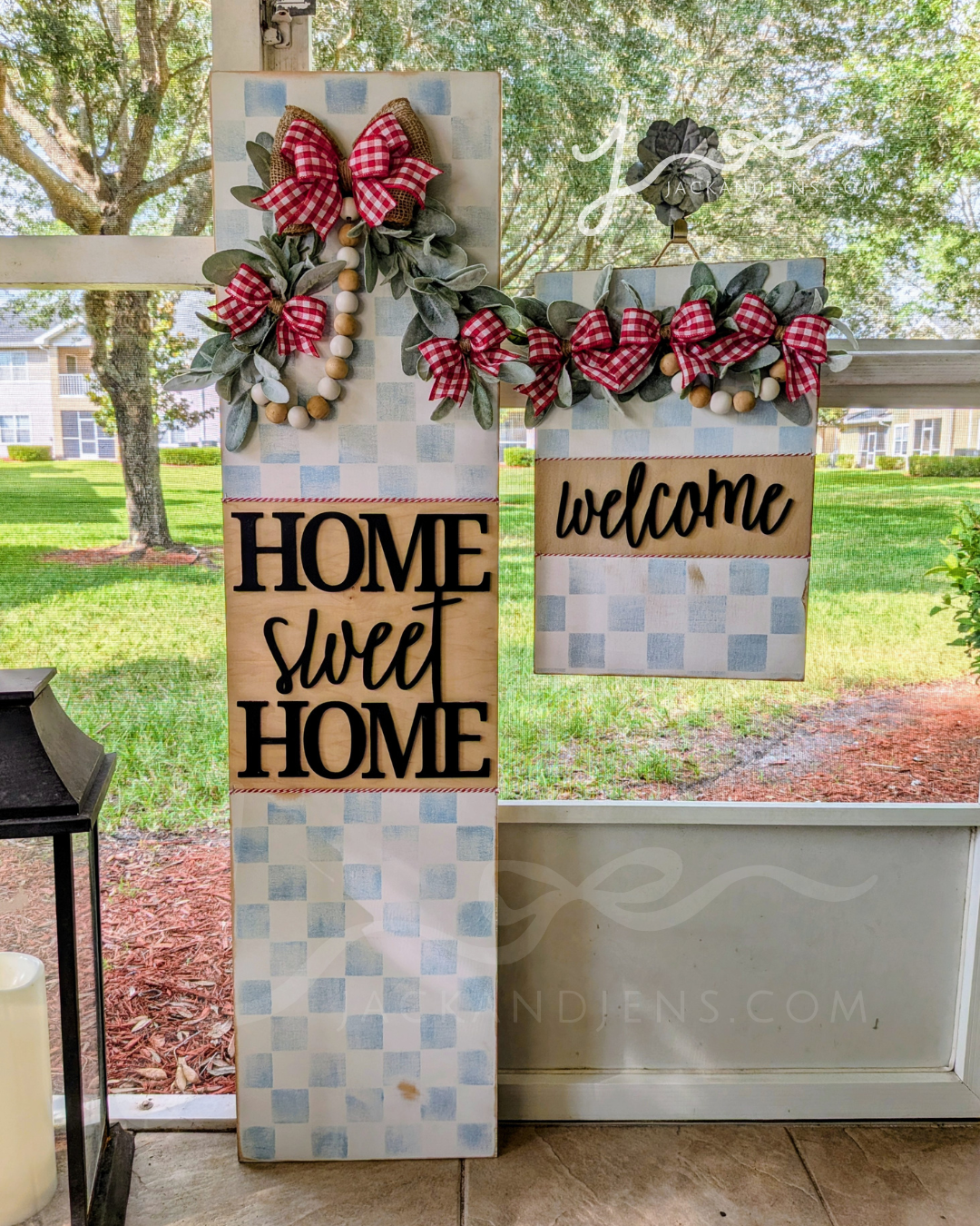 RTS - HSH + Welcome Checkered | Door Sign Set