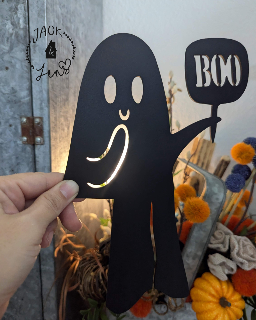 Boo Ghost Door Corner Silhouette