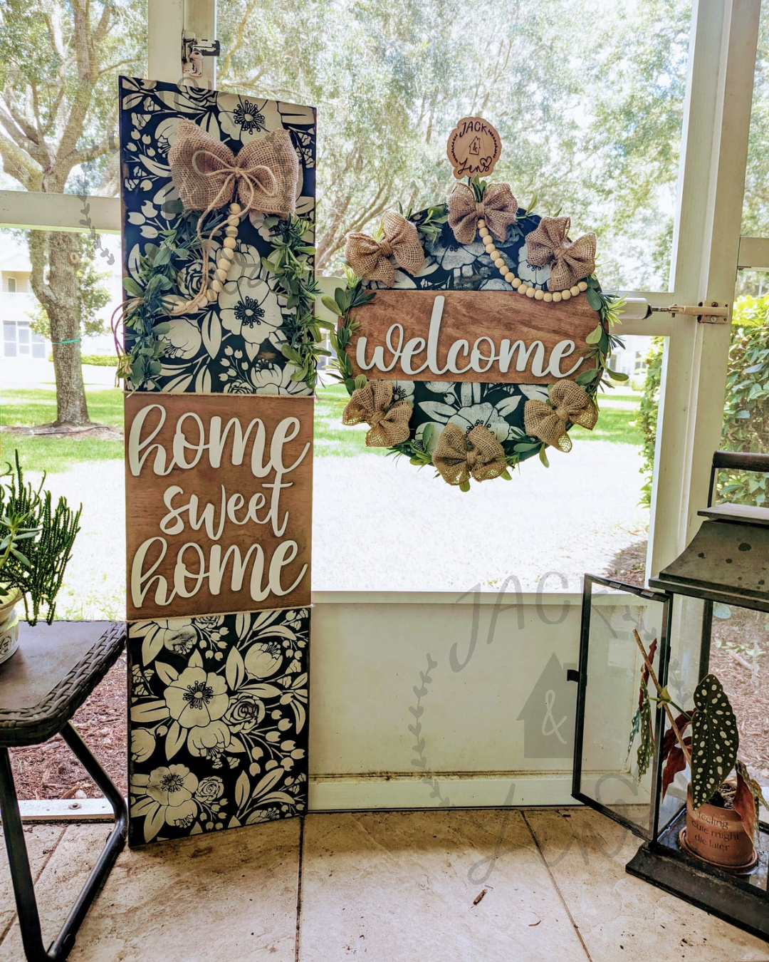 RTS - HSH + Welcome | Shabby Chic Door Set