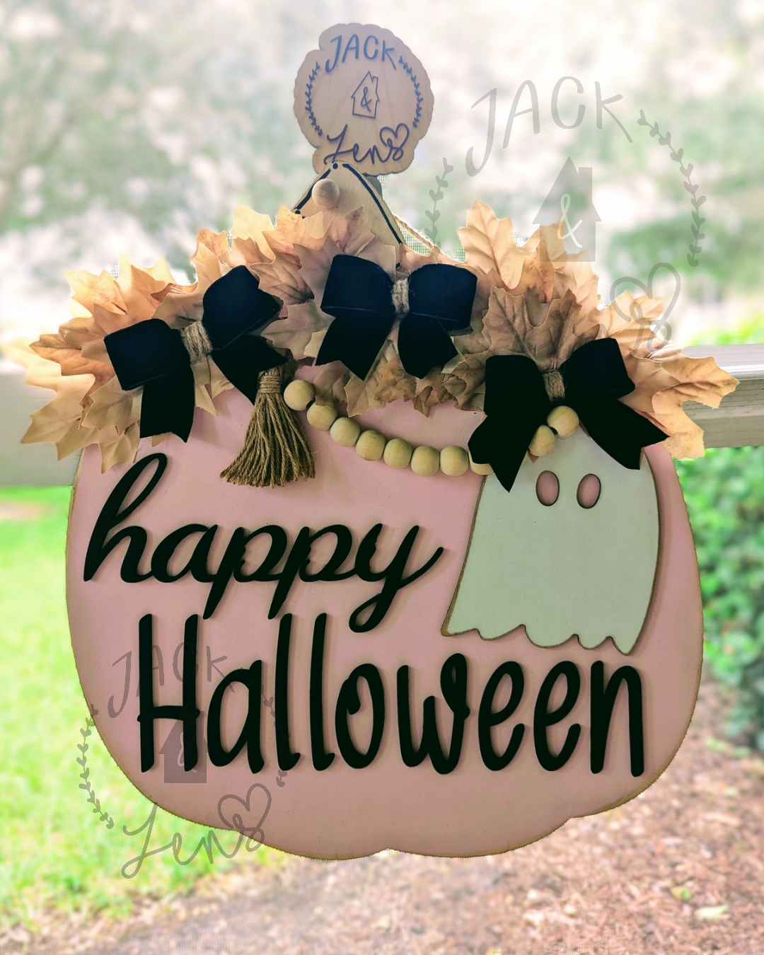 RTS - Pink Hey Boo + Pink Happy Halloween | Halloween Door Set